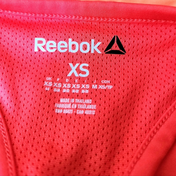 Reebok Speedwick Petite Orange Racerback Sports Bra Vest Top Size XS - Picture 7 of 8